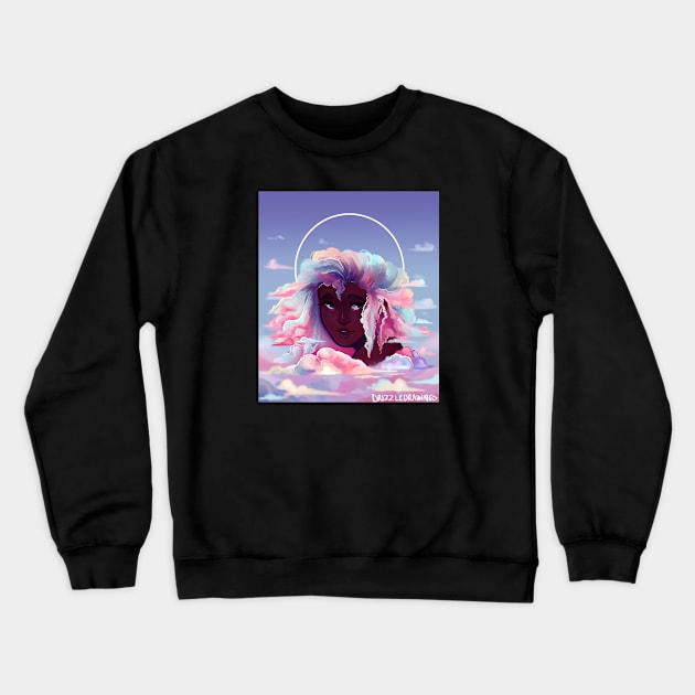 Lady In The Clouds Crewneck Sweatshirt by drizzledrawings